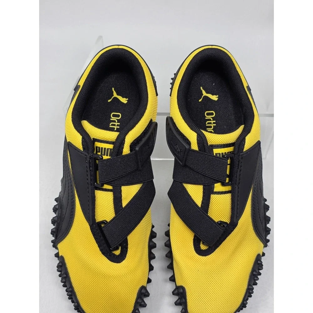 PUMA Yellow/Black Strap Low Top Athletic Sneakers Youth Size 4.5 403729-06 New